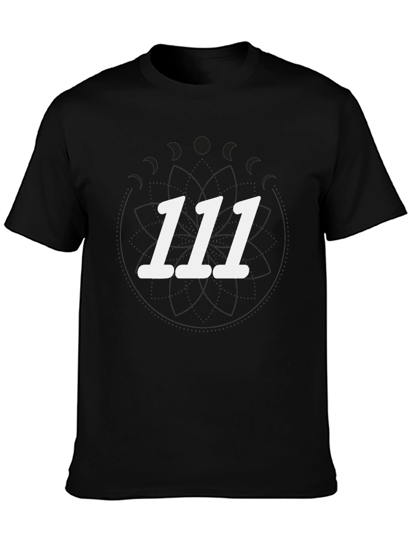 Camiseta Negra 111 Unisex Casual