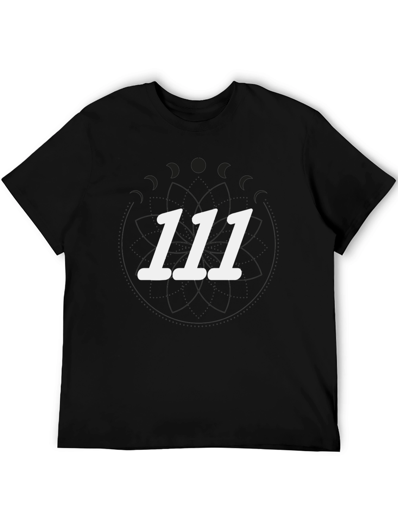 Camiseta Negra 111 Unisex Casual