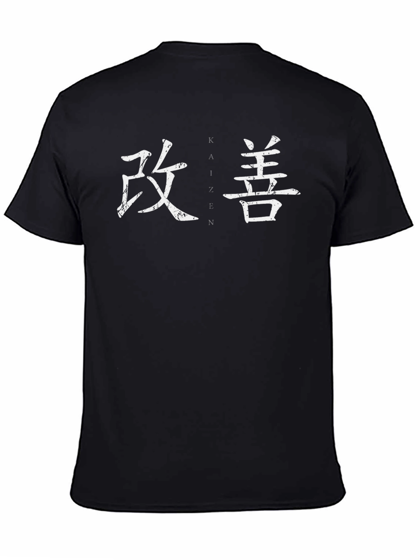 Camiseta Negra con Diseño Kaizen Japonés