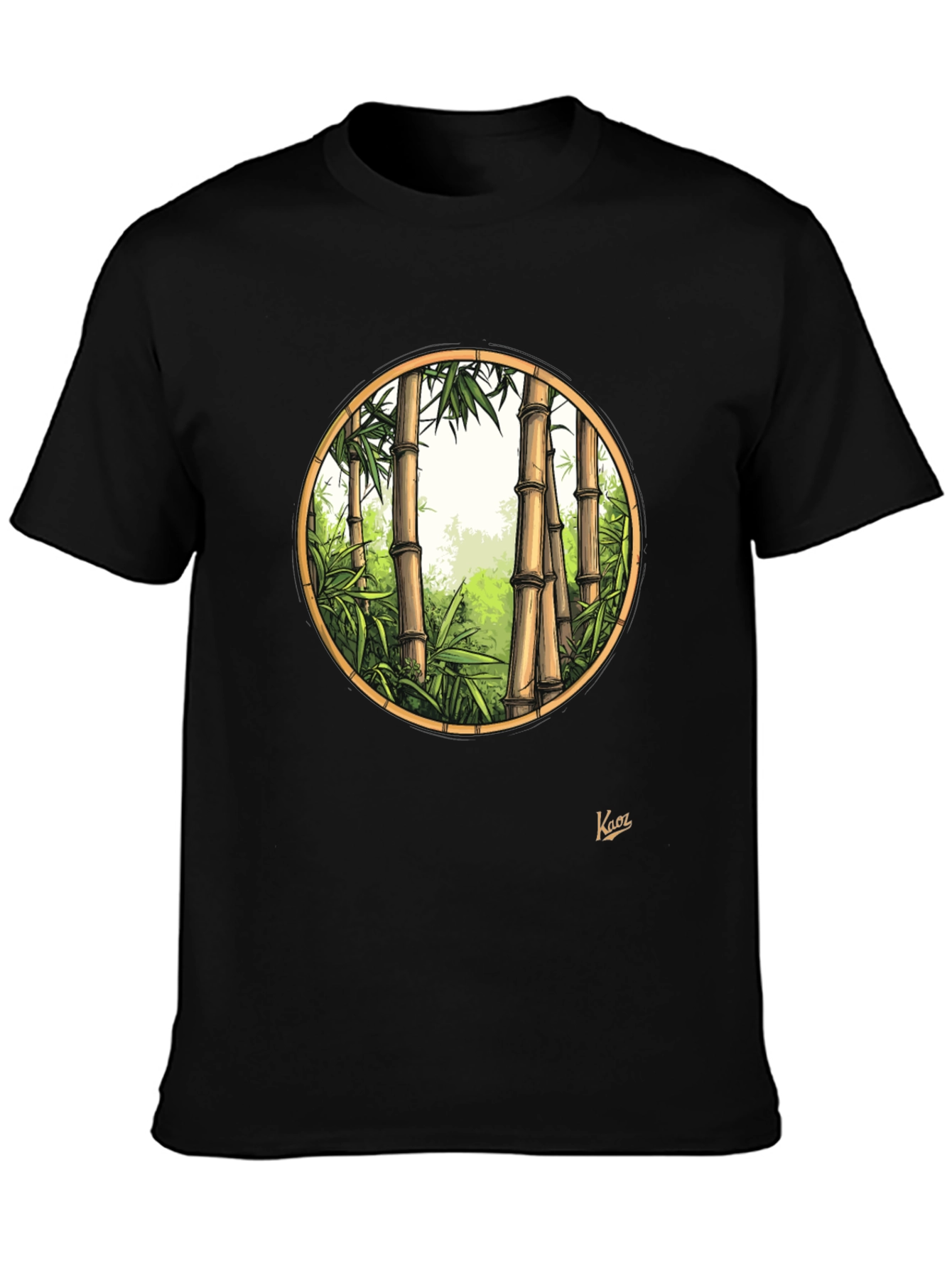 Camiseta Negra Bambú - Estilo Natural