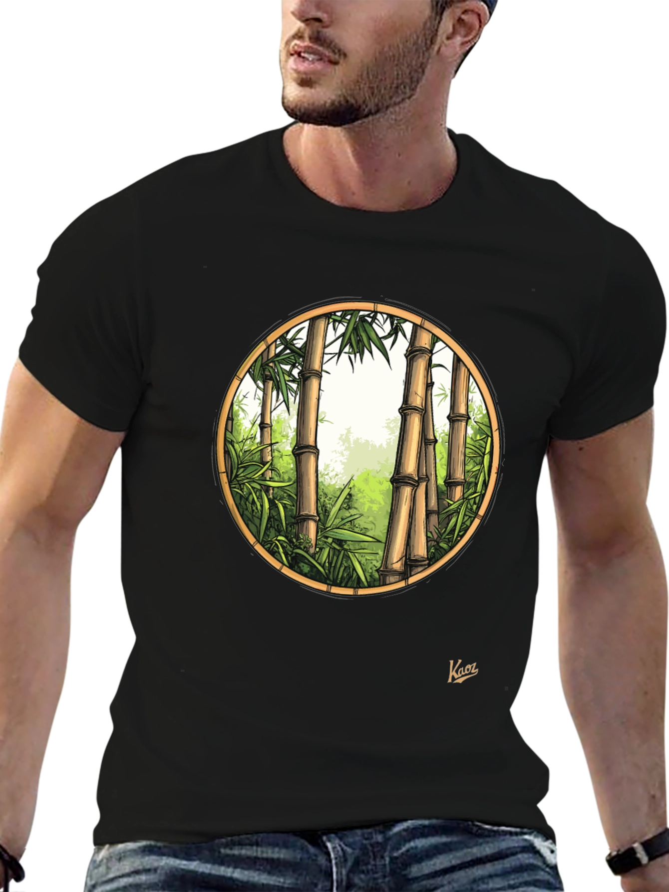 Camiseta Negra Bambú - Estilo Natural
