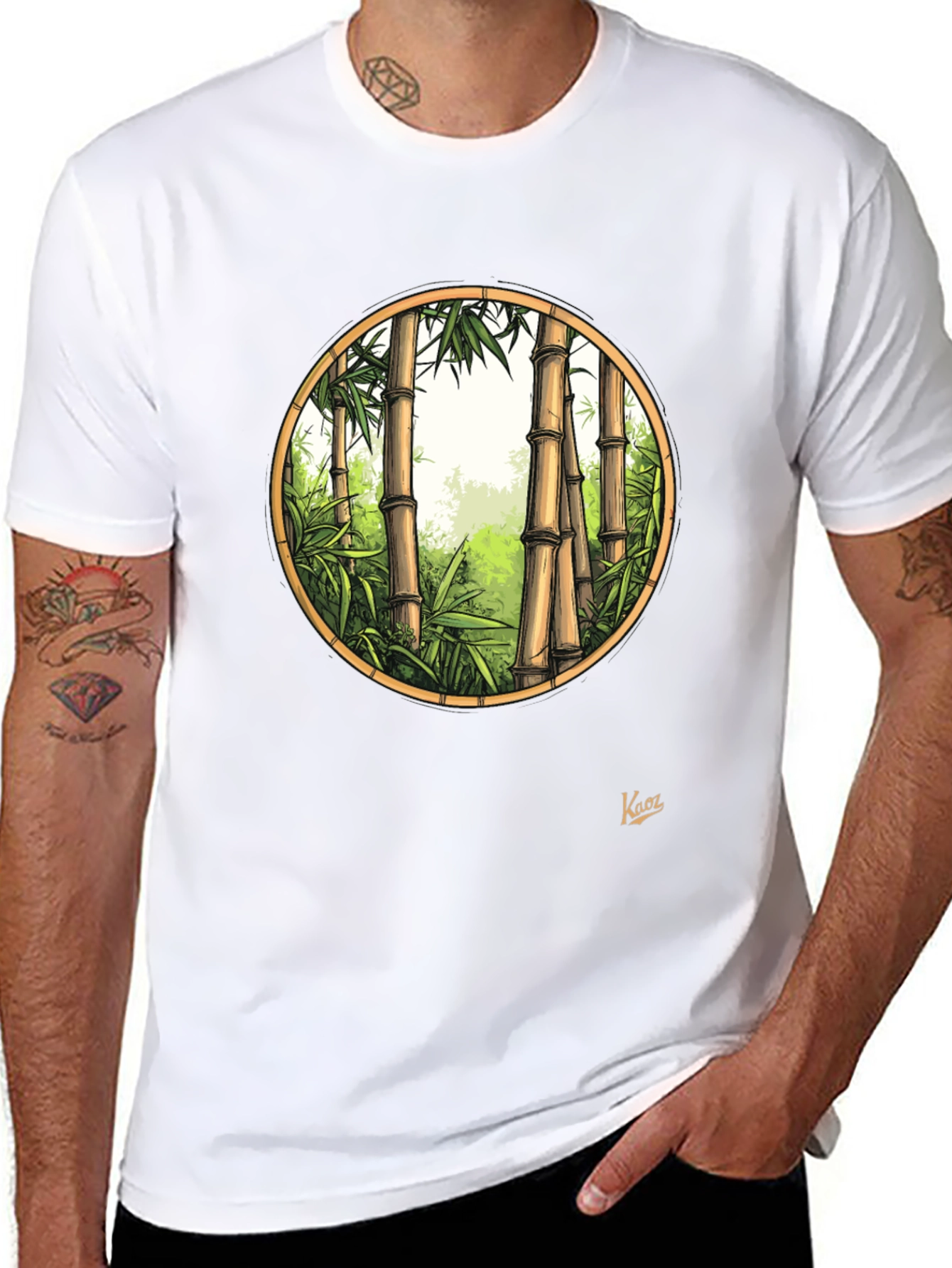 Camiseta Negra Bambú - Estilo Natural