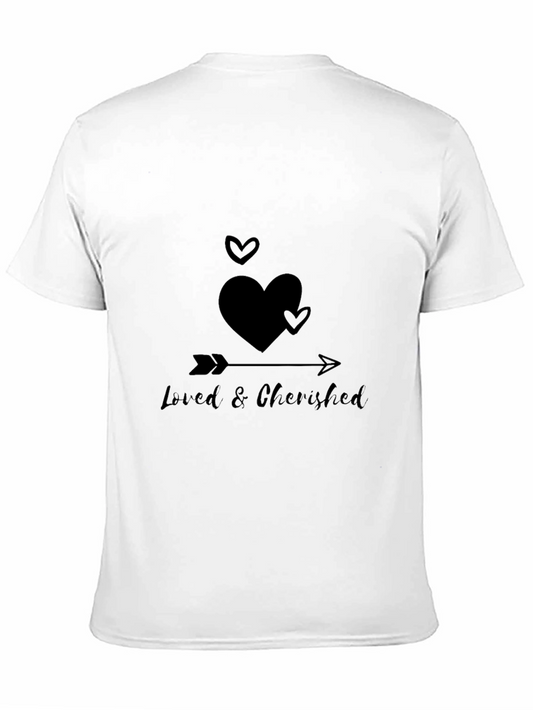 Camiseta Negra Amado & Atesorado con Corazones