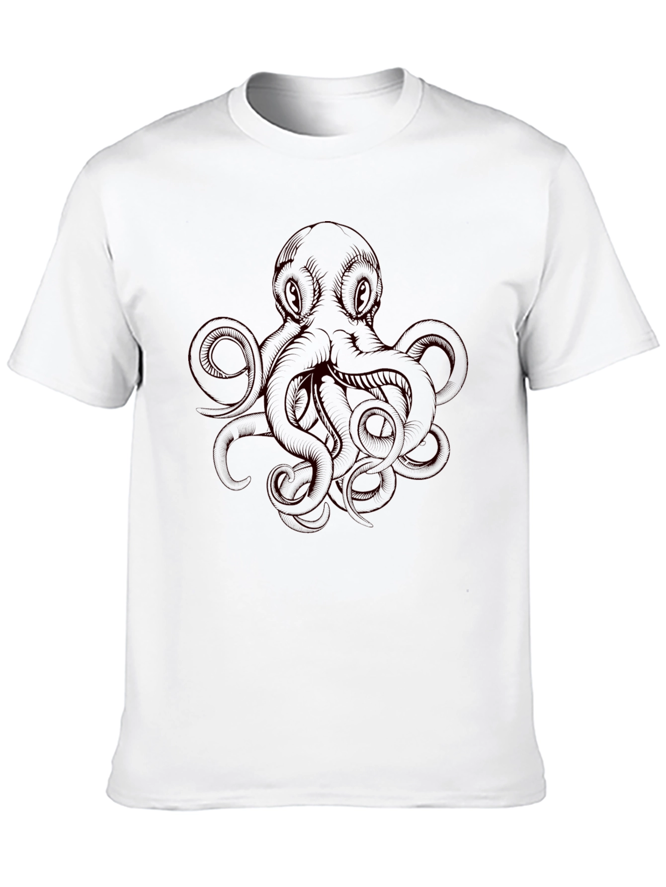 Camiseta Negra con Diseño de Pulpo Rojo