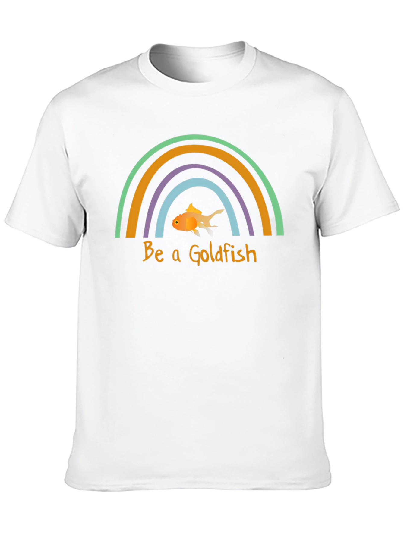 Camiseta Negra Sé un Pez Dorado con Arcoíris