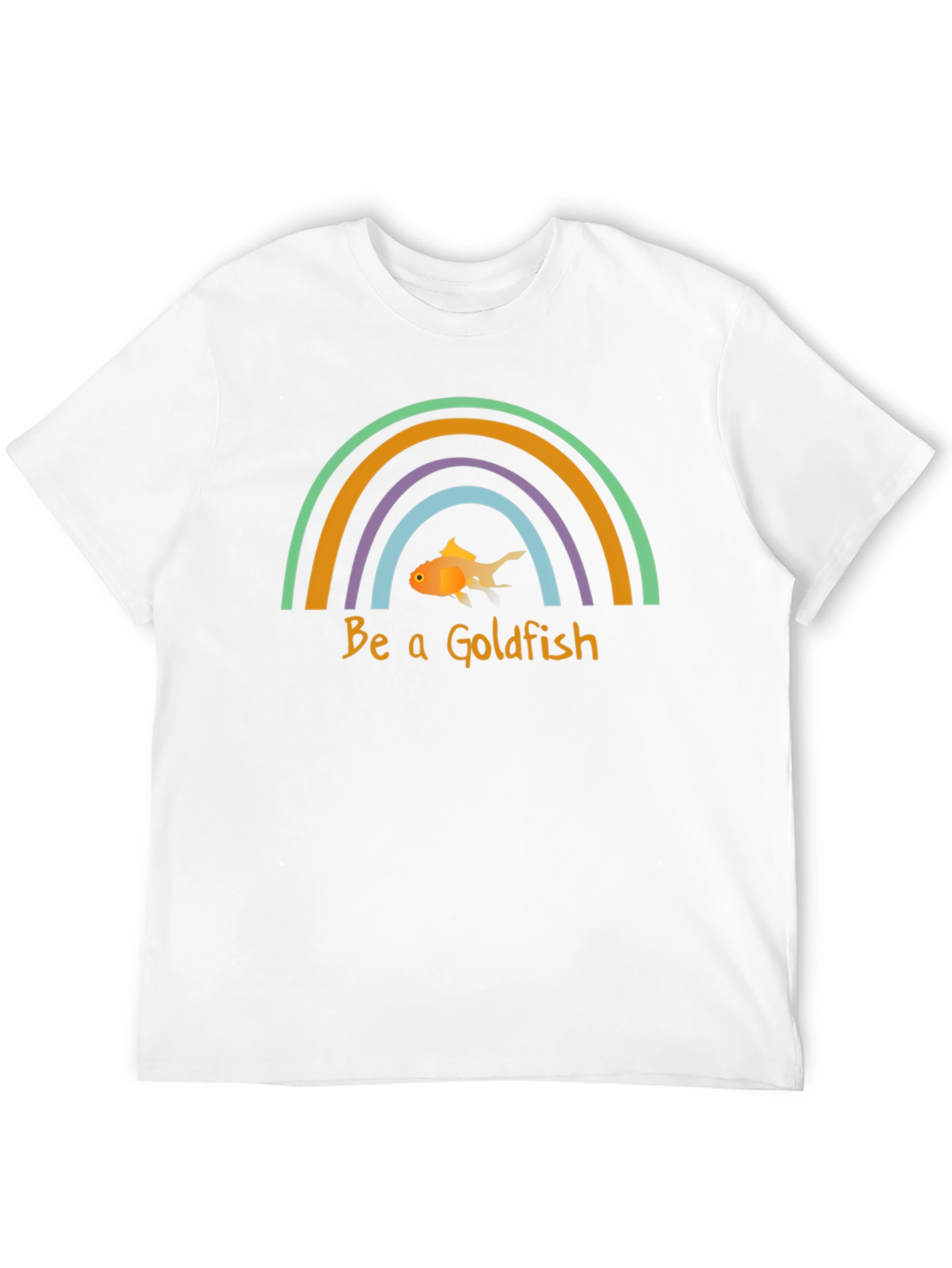 Camiseta Negra Sé un Pez Dorado con Arcoíris