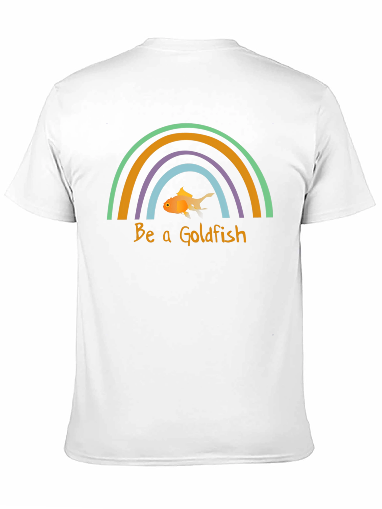 Camiseta Negra Sé un Pez Dorado con Arcoíris