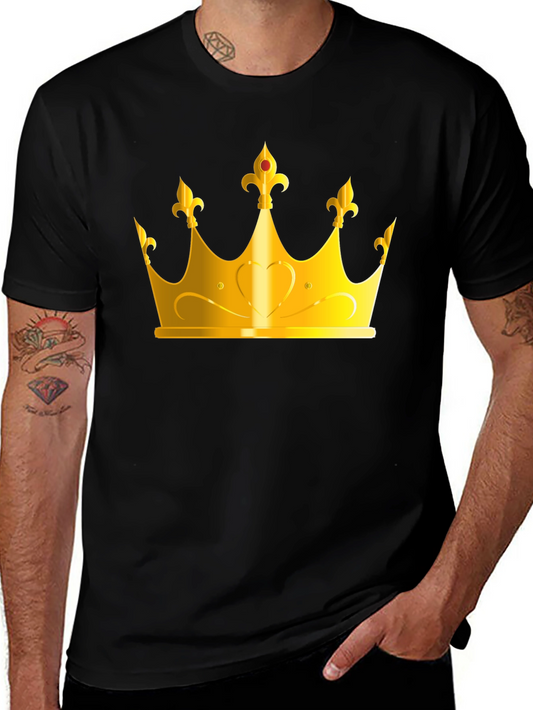 Camiseta Negra con Corona Dorada Real