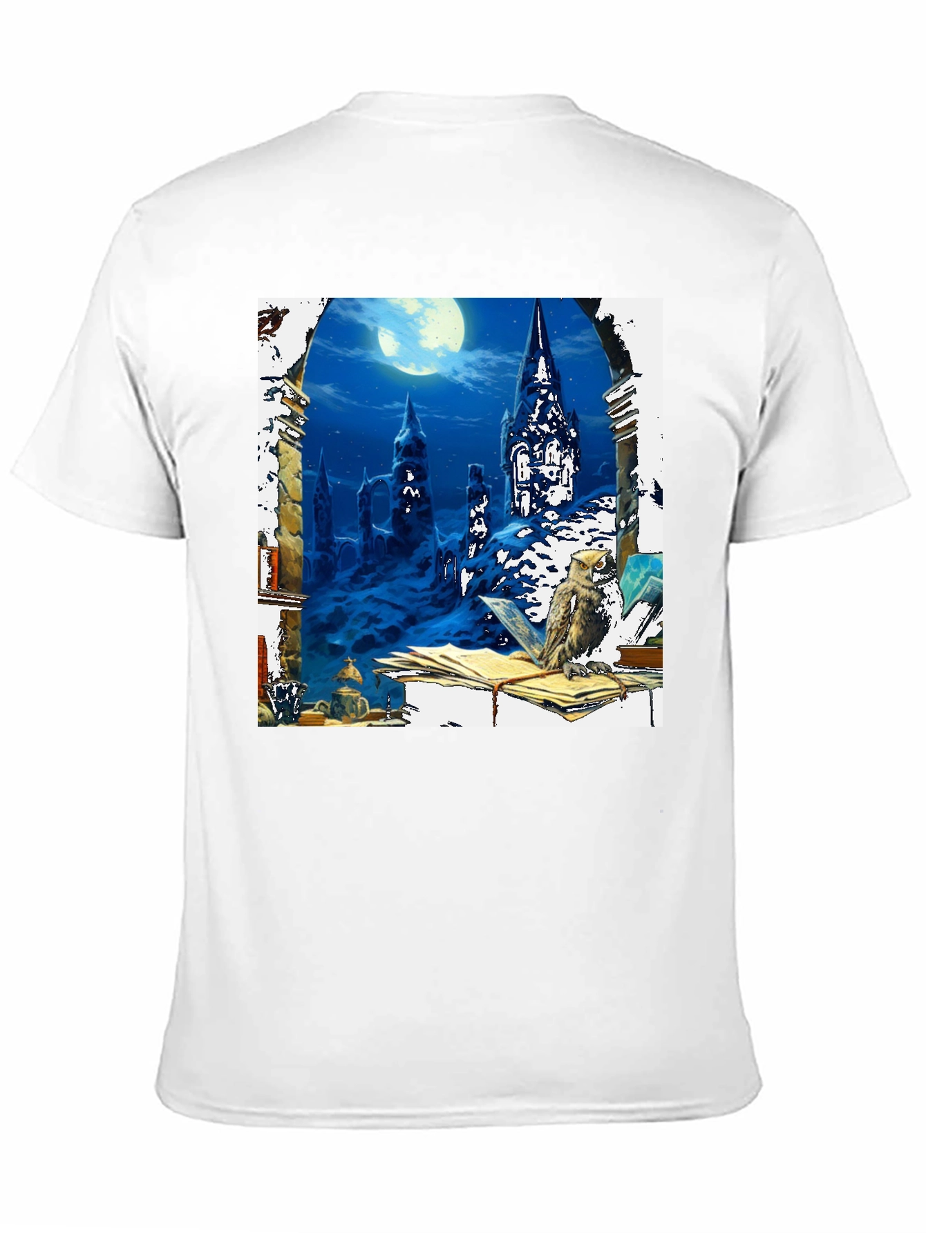 Camiseta Negra Estampada: Noche Mágica