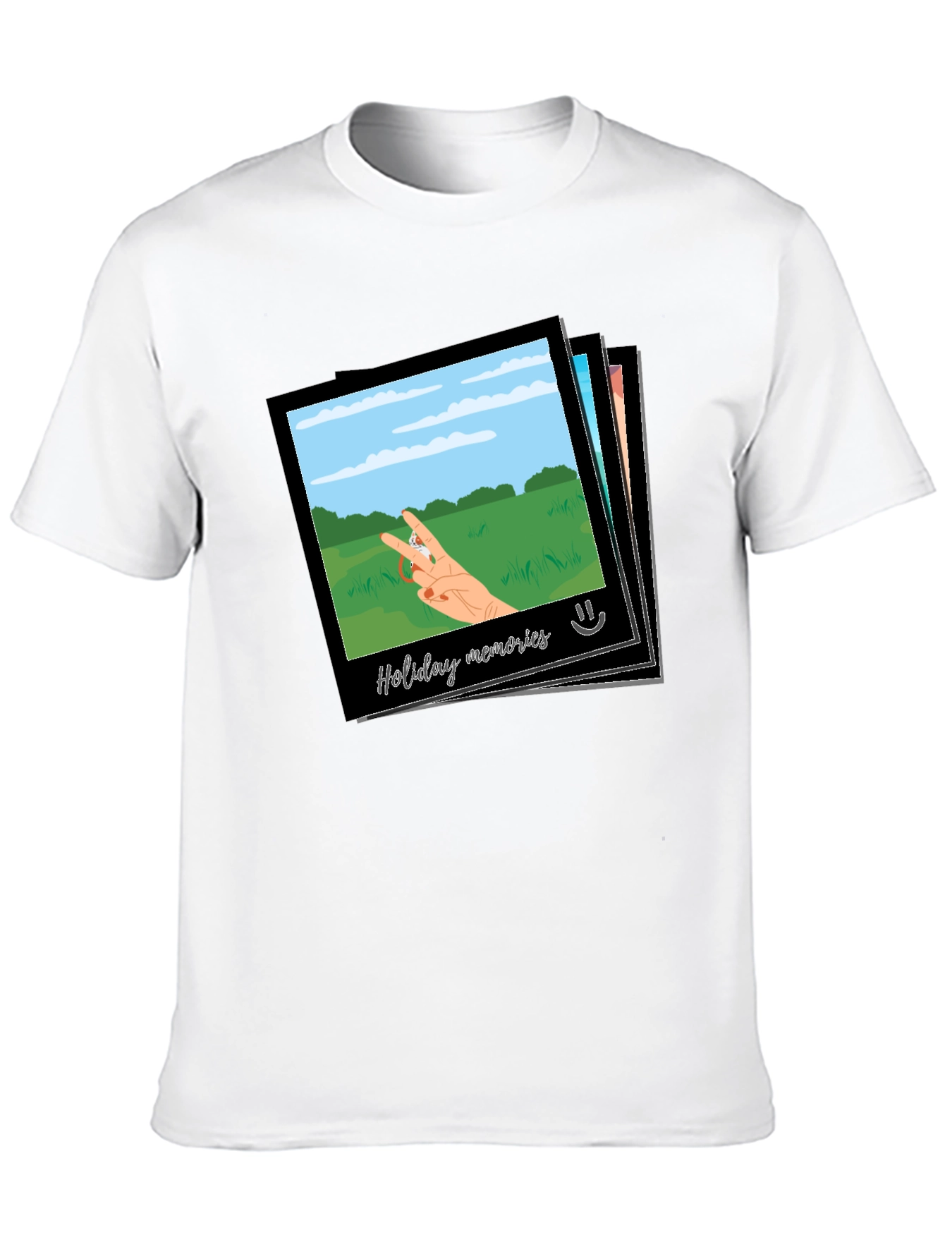 Camiseta Negra con Diseño de Holiday Memories