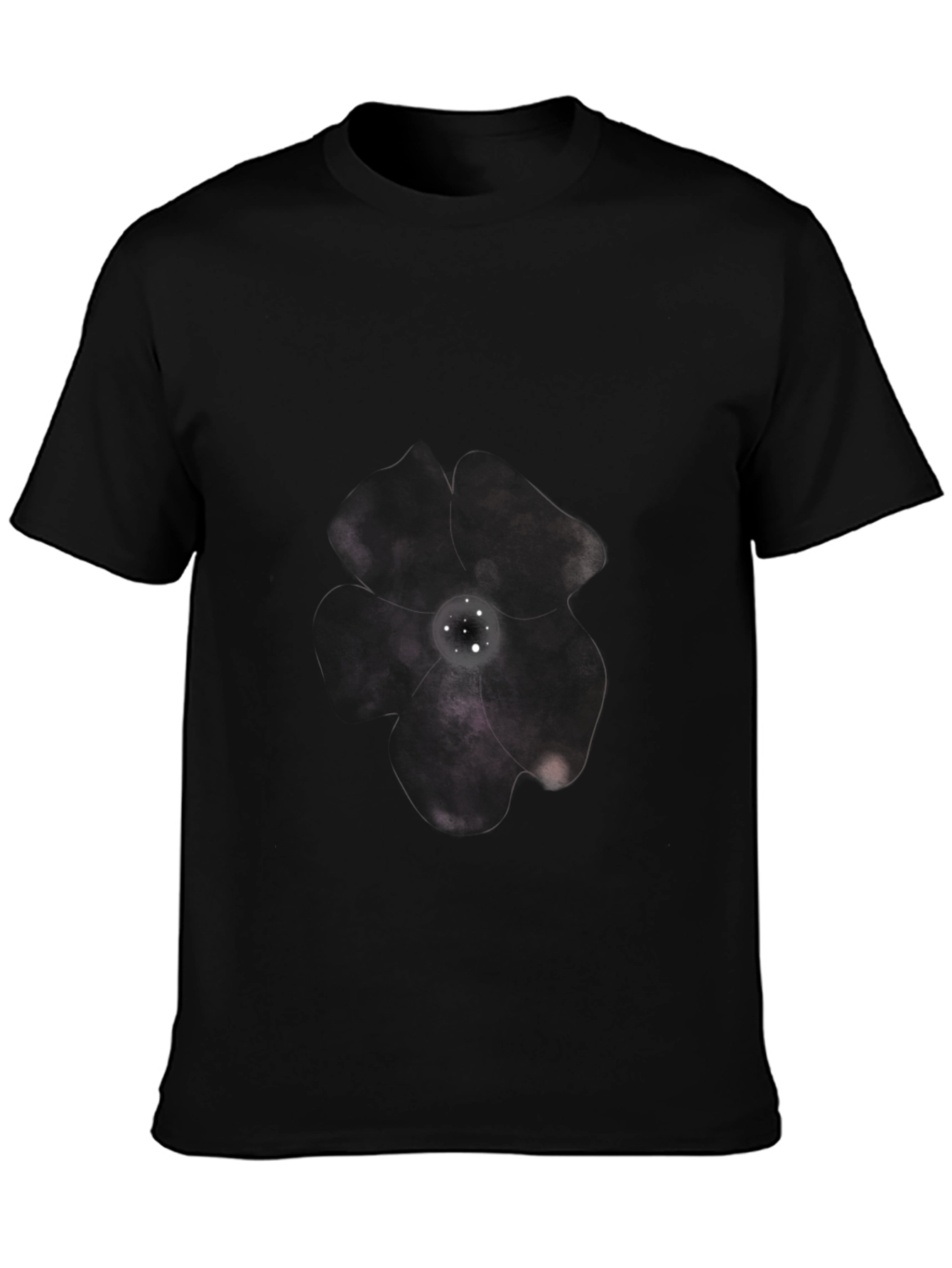Camiseta Negra Estampado Nebulosa Cósmica