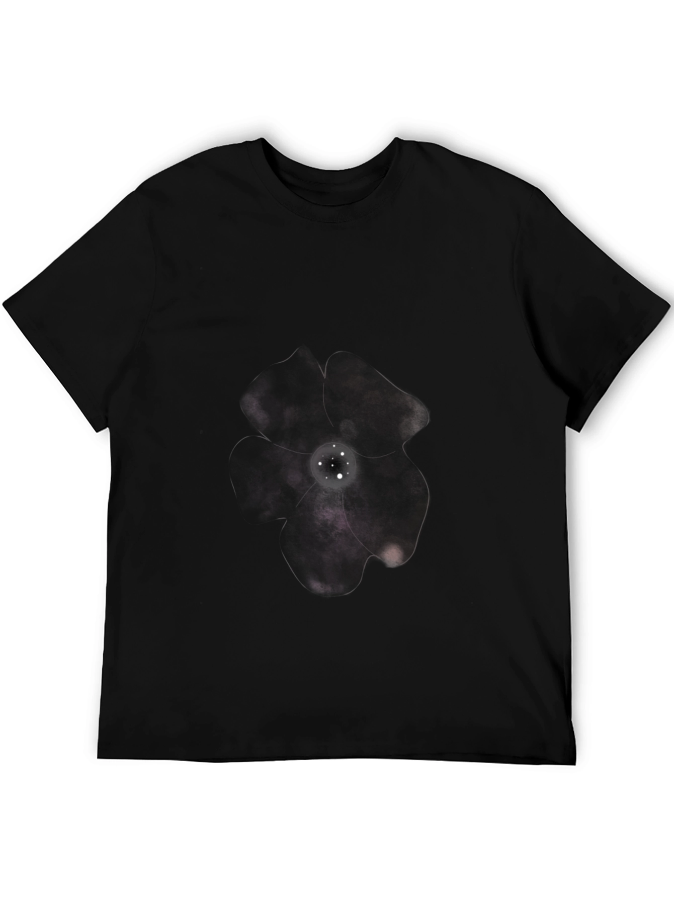 Camiseta Negra Estampado Nebulosa Cósmica