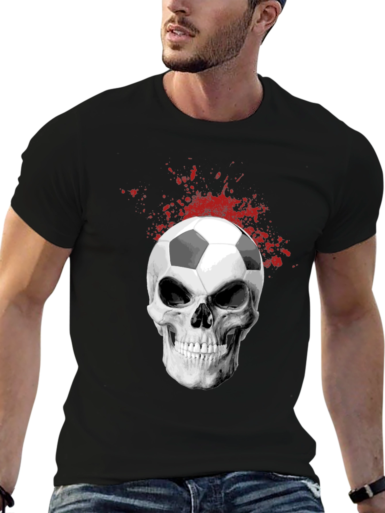 Camiseta Calavera Fútbol para Hombre