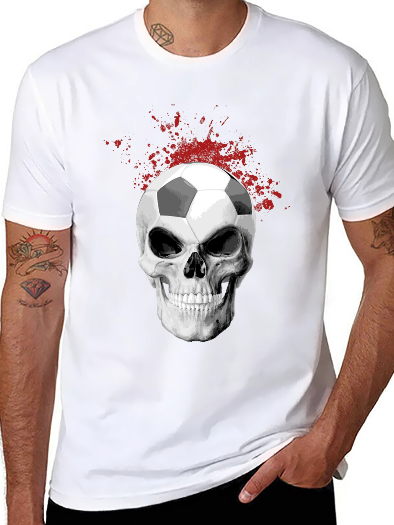 Camiseta Calavera Fútbol para Hombre