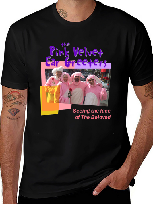 Camiseta Negra con Diseño de Conejos Musicales