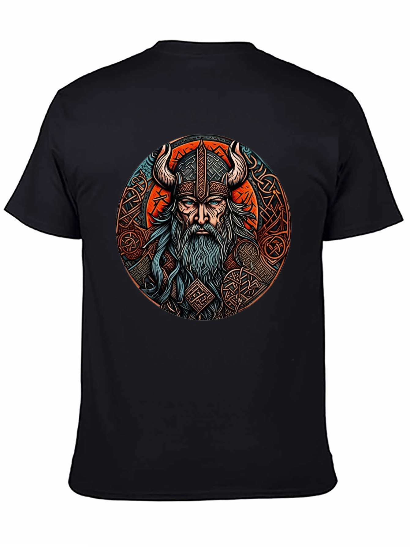 Camiseta Negra Vikingo Odin Diseño Épico