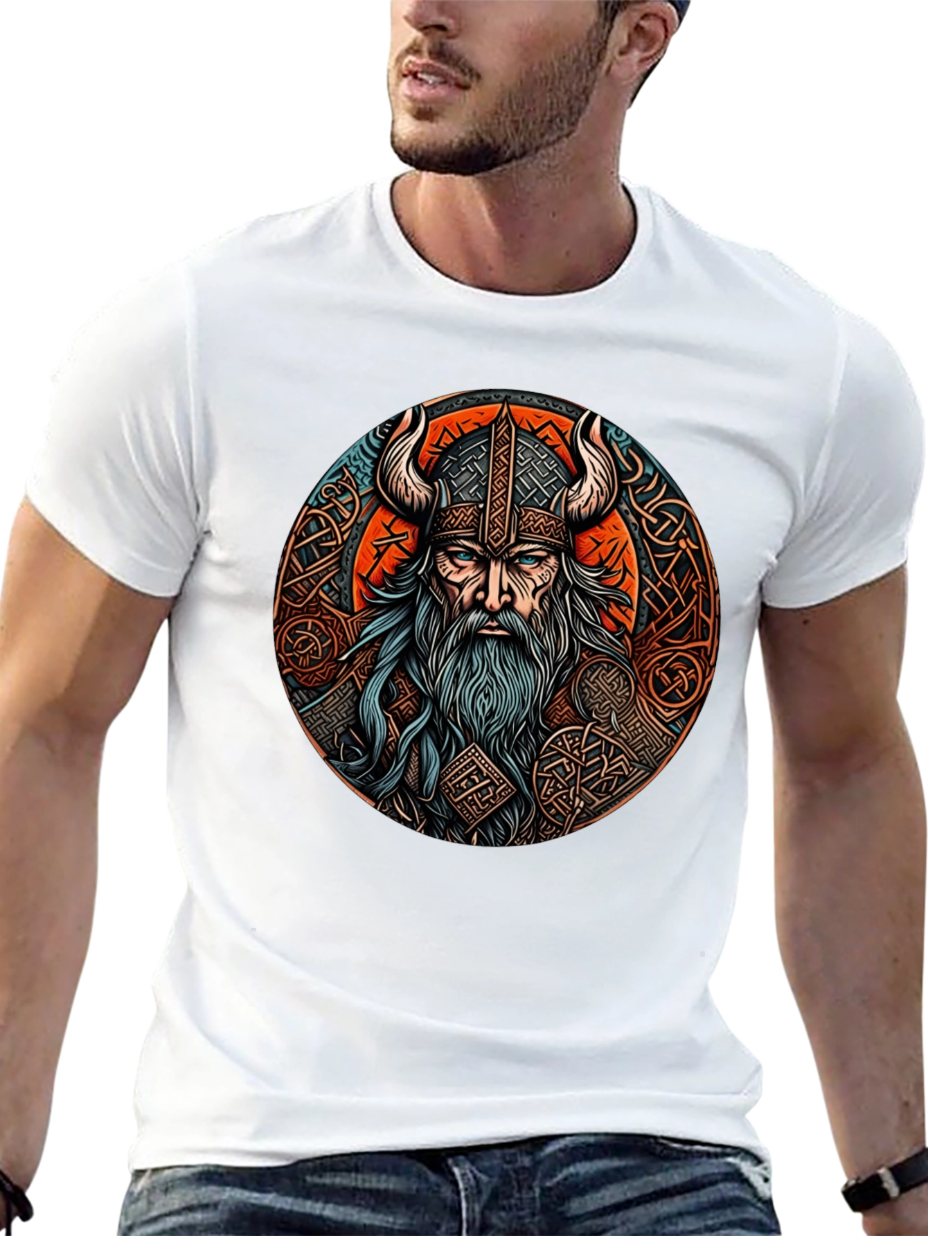 Camiseta Negra Vikingo Odin Diseño Épico
