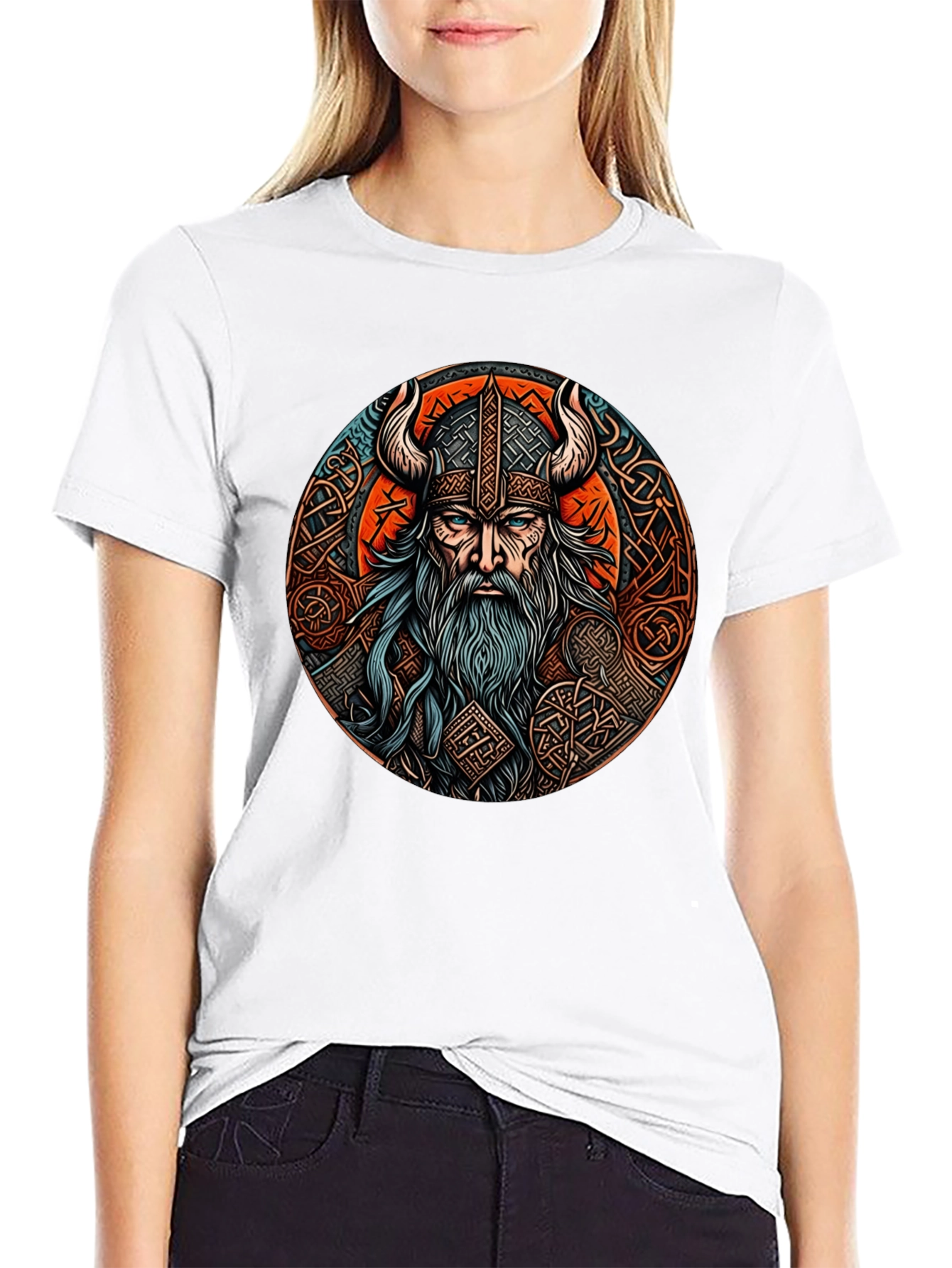 Camiseta Negra Vikingo Odin Diseño Épico