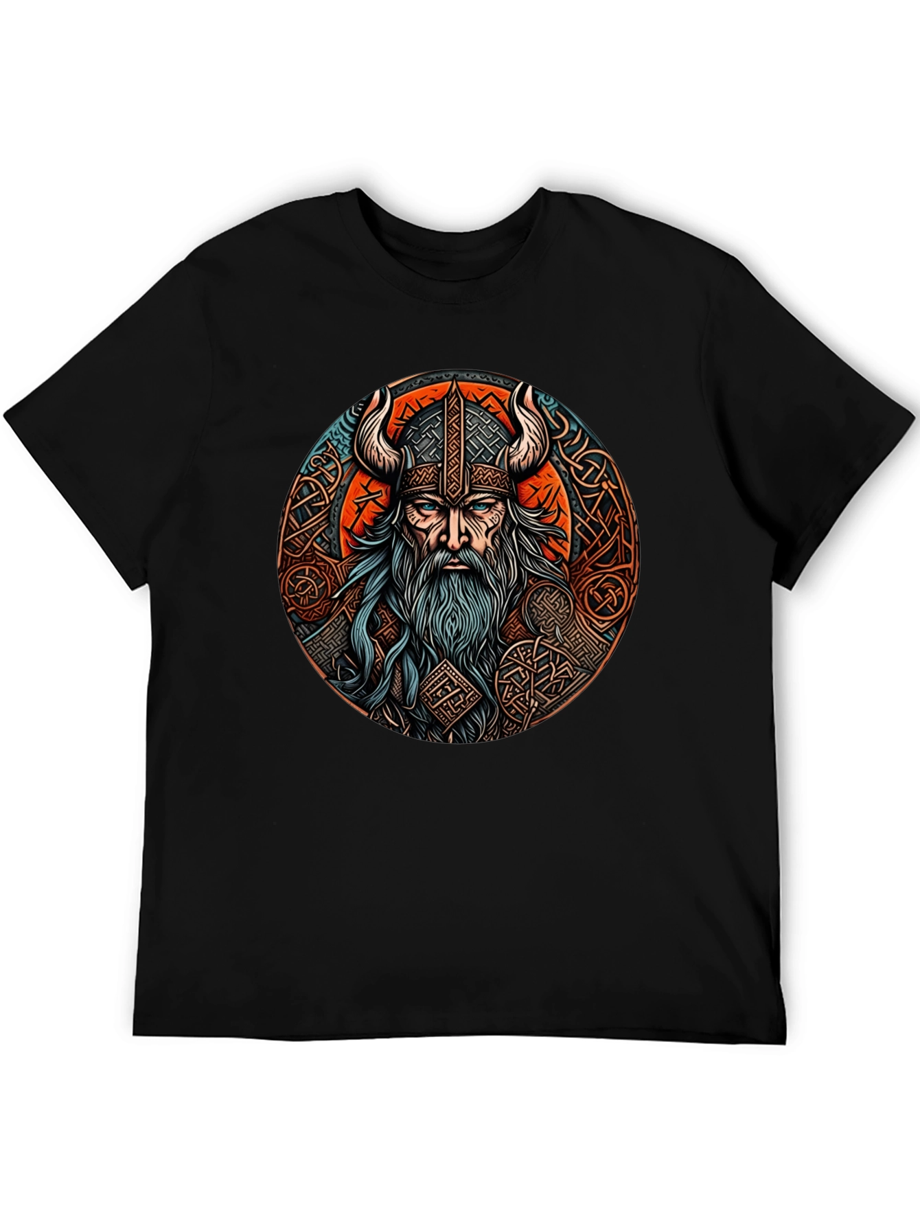 Camiseta Negra Vikingo Odin Diseño Épico