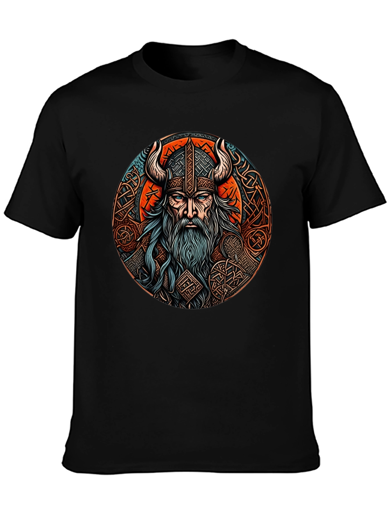 Camiseta Negra Vikingo Odin Diseño Épico