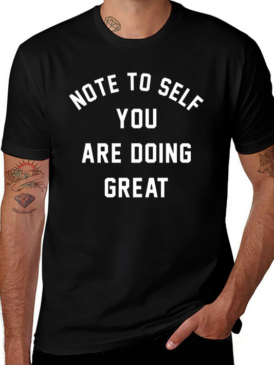 Camiseta Negra: Note to Self - You Are Doing Great