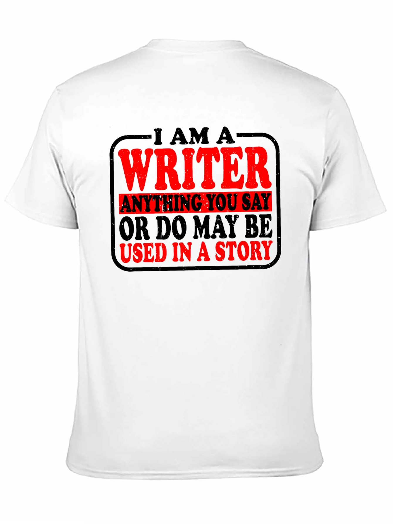 Camiseta Negra con Mensaje para Escritores