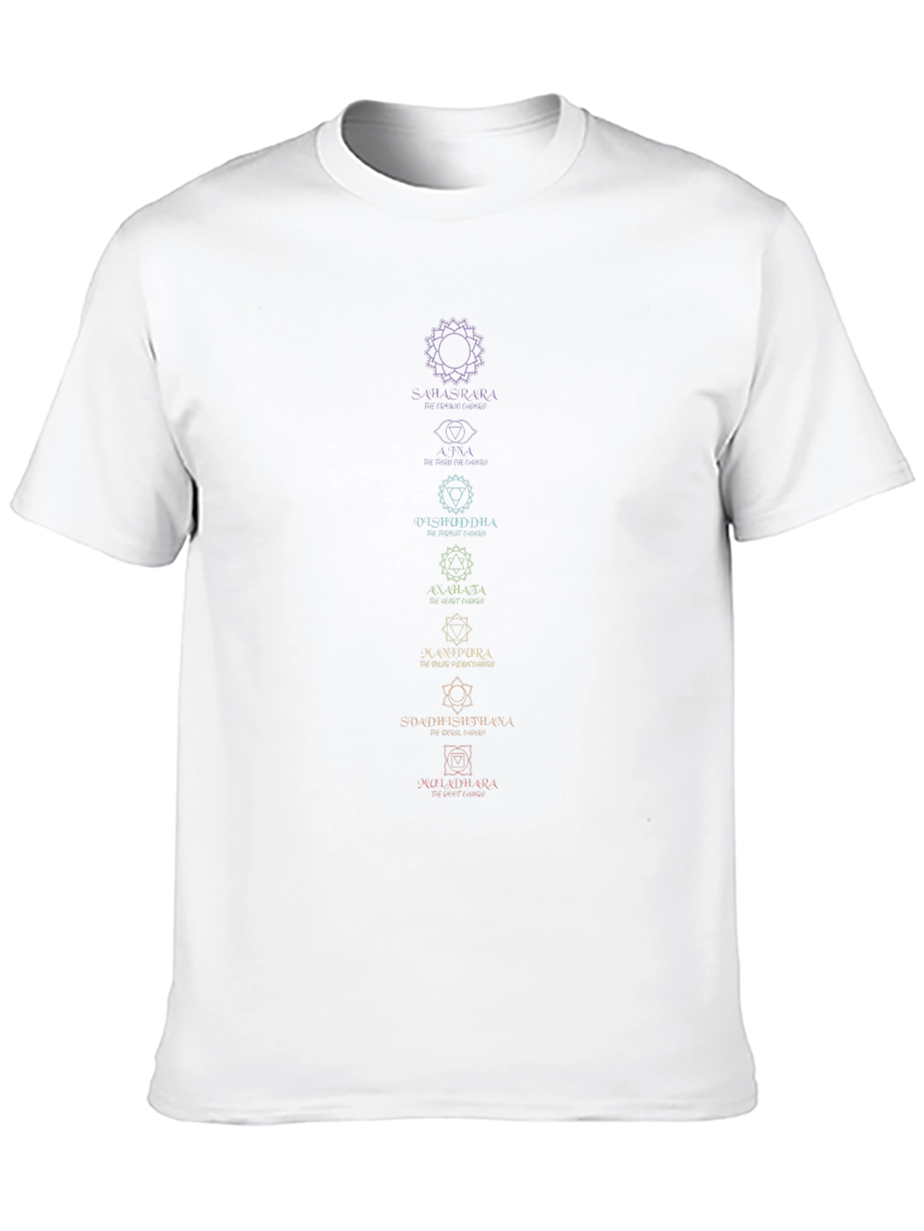 Camiseta Hombre Negra Diseño Chakras Espiritual