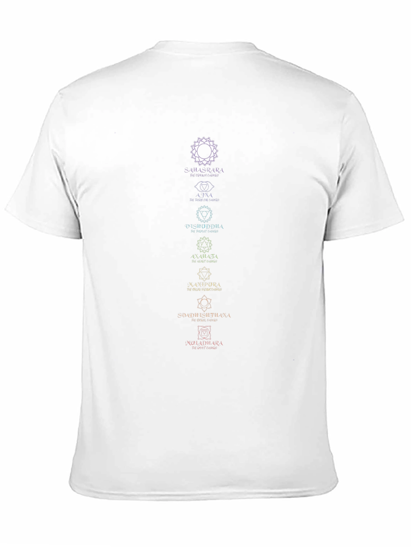 Camiseta Hombre Negra Diseño Chakras Espiritual