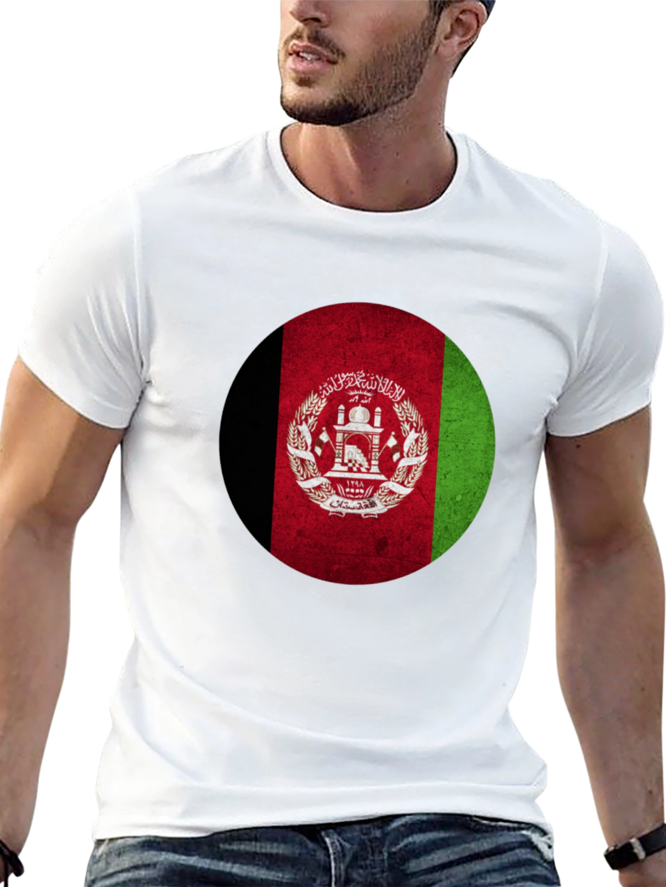 Camiseta Hombre Diseño Bandera Afganistán