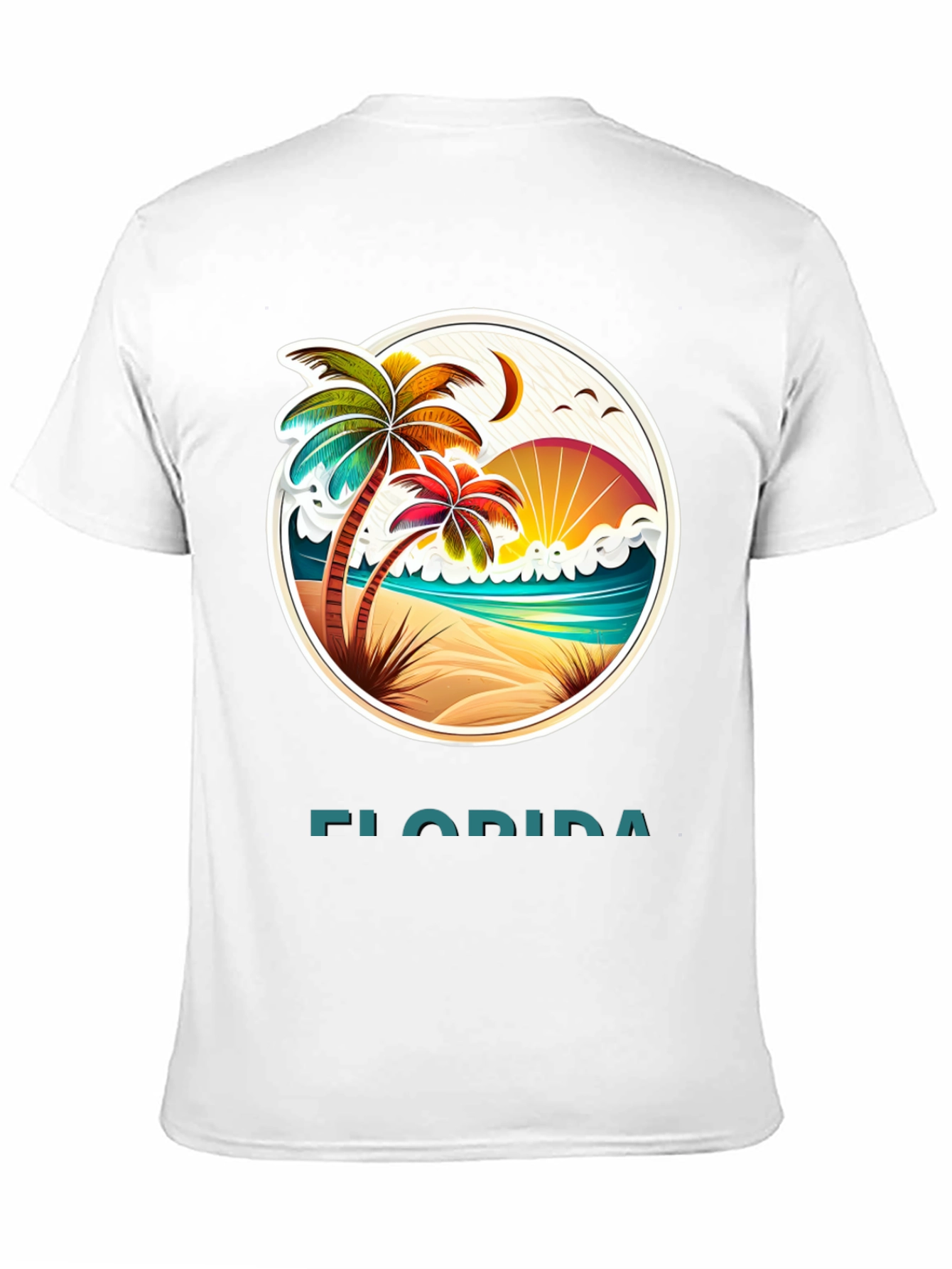 Camiseta Florida con Diseño de Playa Tropical