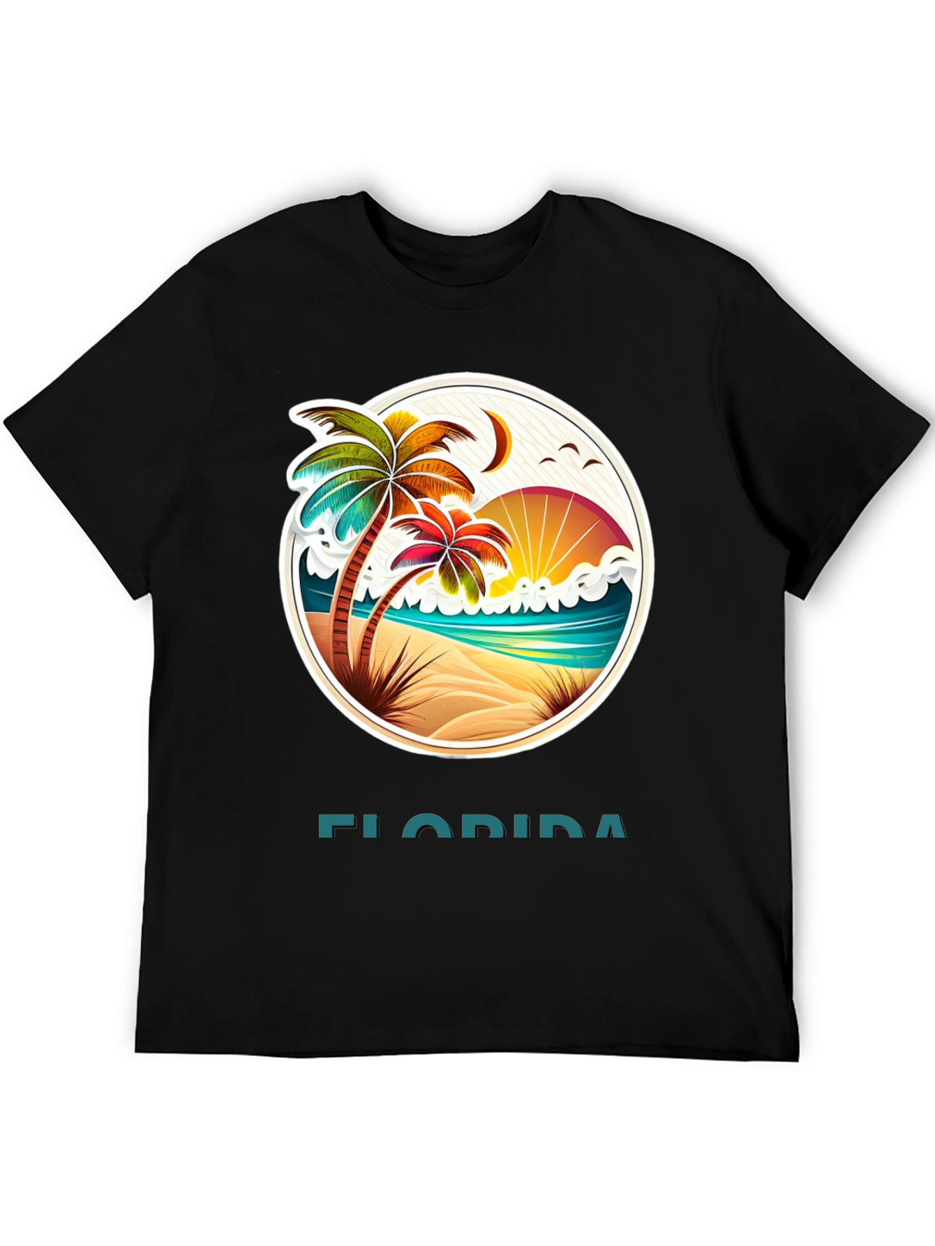 Camiseta Florida con Diseño de Playa Tropical