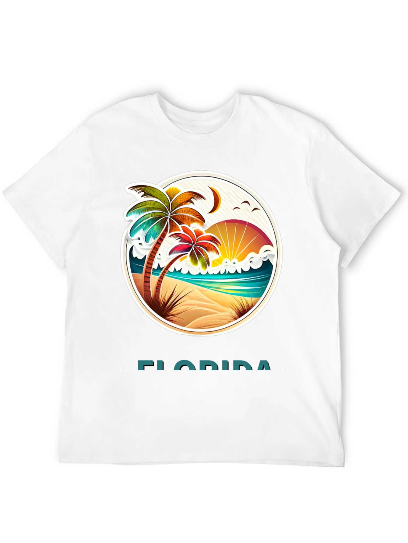 Camiseta Florida con Diseño de Playa Tropical