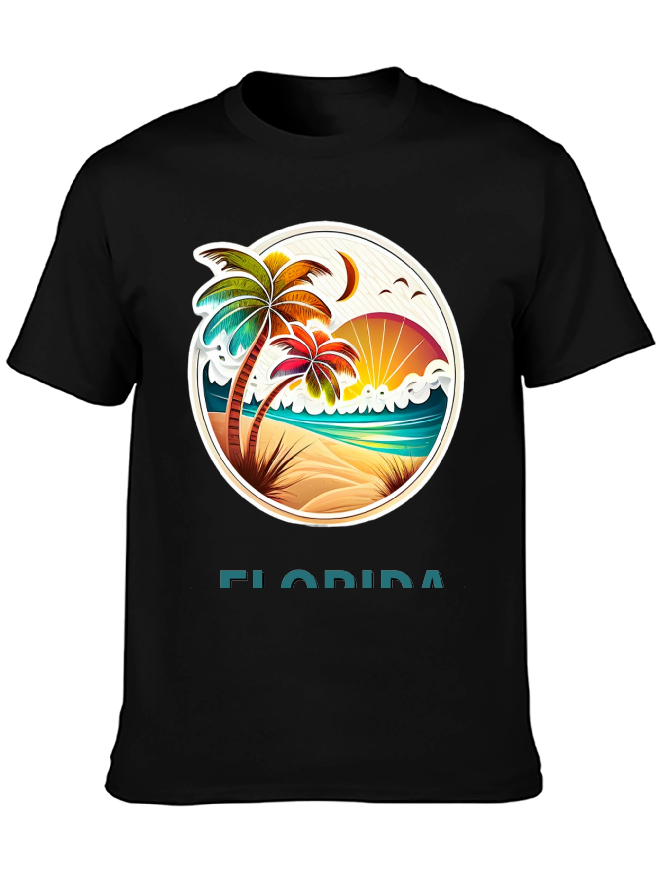 Camiseta Florida con Diseño de Playa Tropical