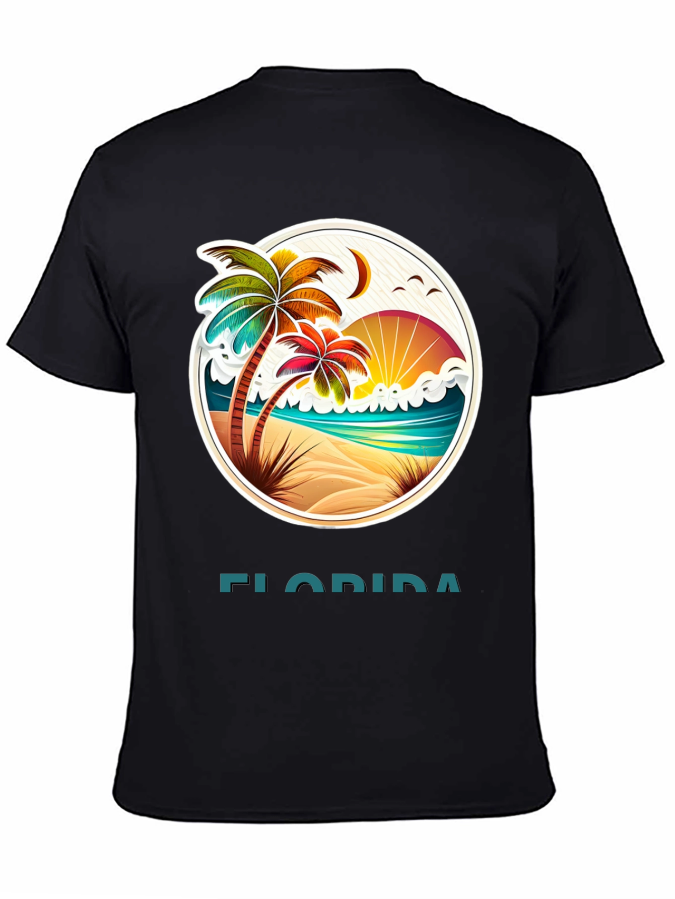Camiseta Florida con Diseño de Playa Tropical