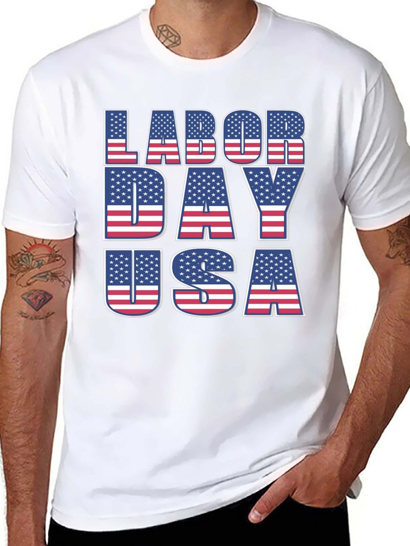 Camiseta Negra Día del Trabajo USA