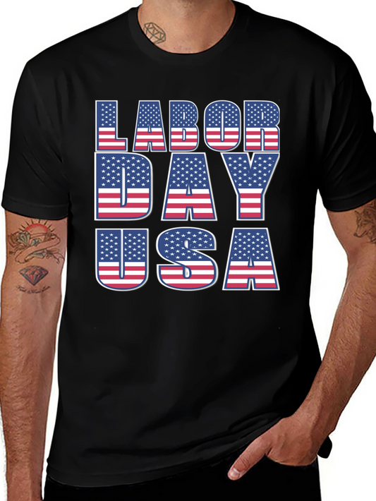 Camiseta Negra Día del Trabajo USA