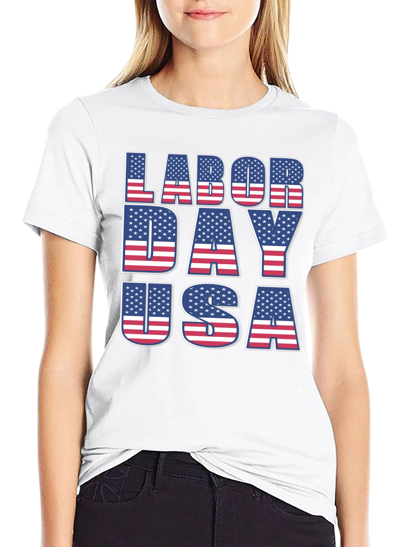 Camiseta Negra Día del Trabajo USA