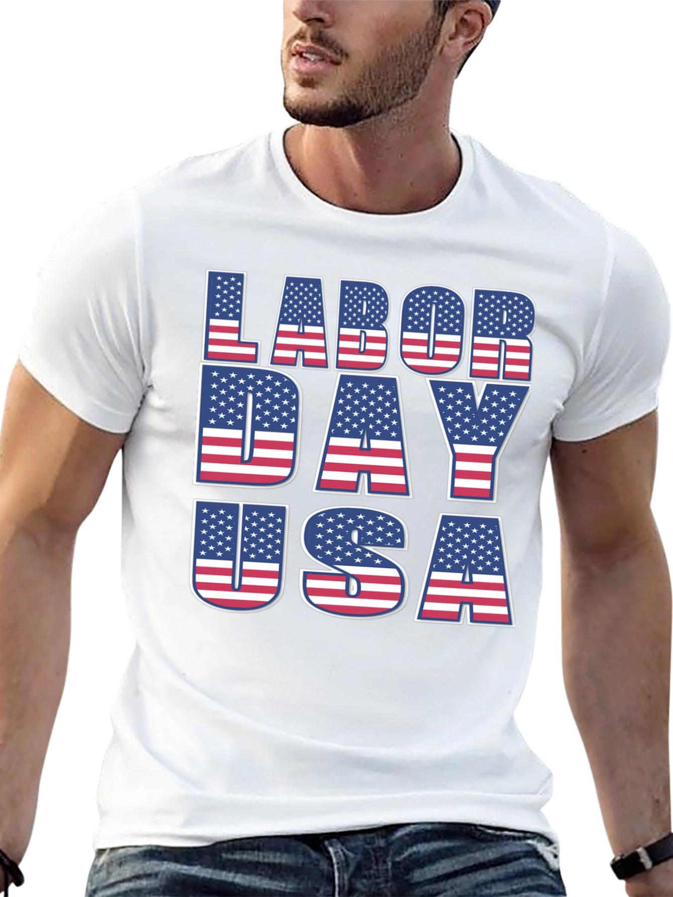 Camiseta Negra Día del Trabajo USA