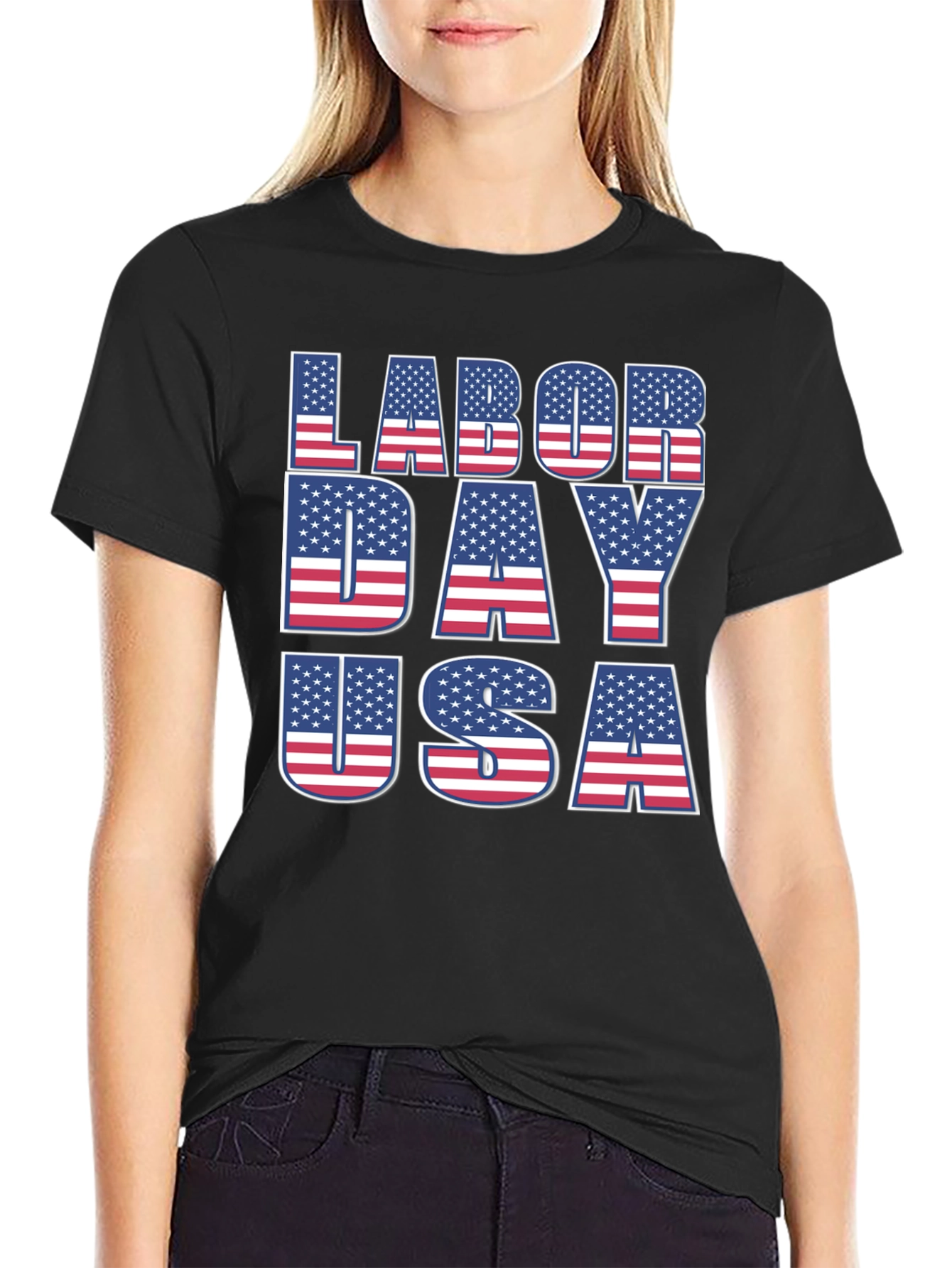 Camiseta Negra Día del Trabajo USA