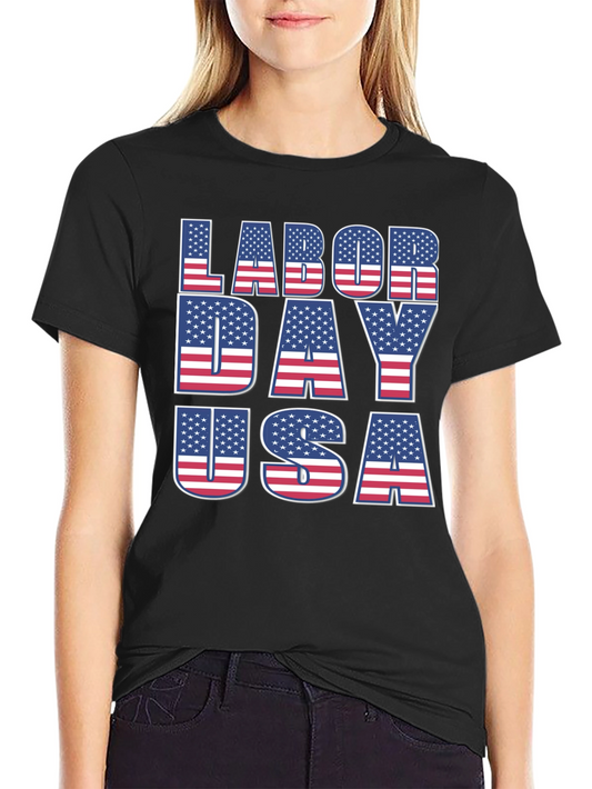 Camiseta Negra Día del Trabajo USA