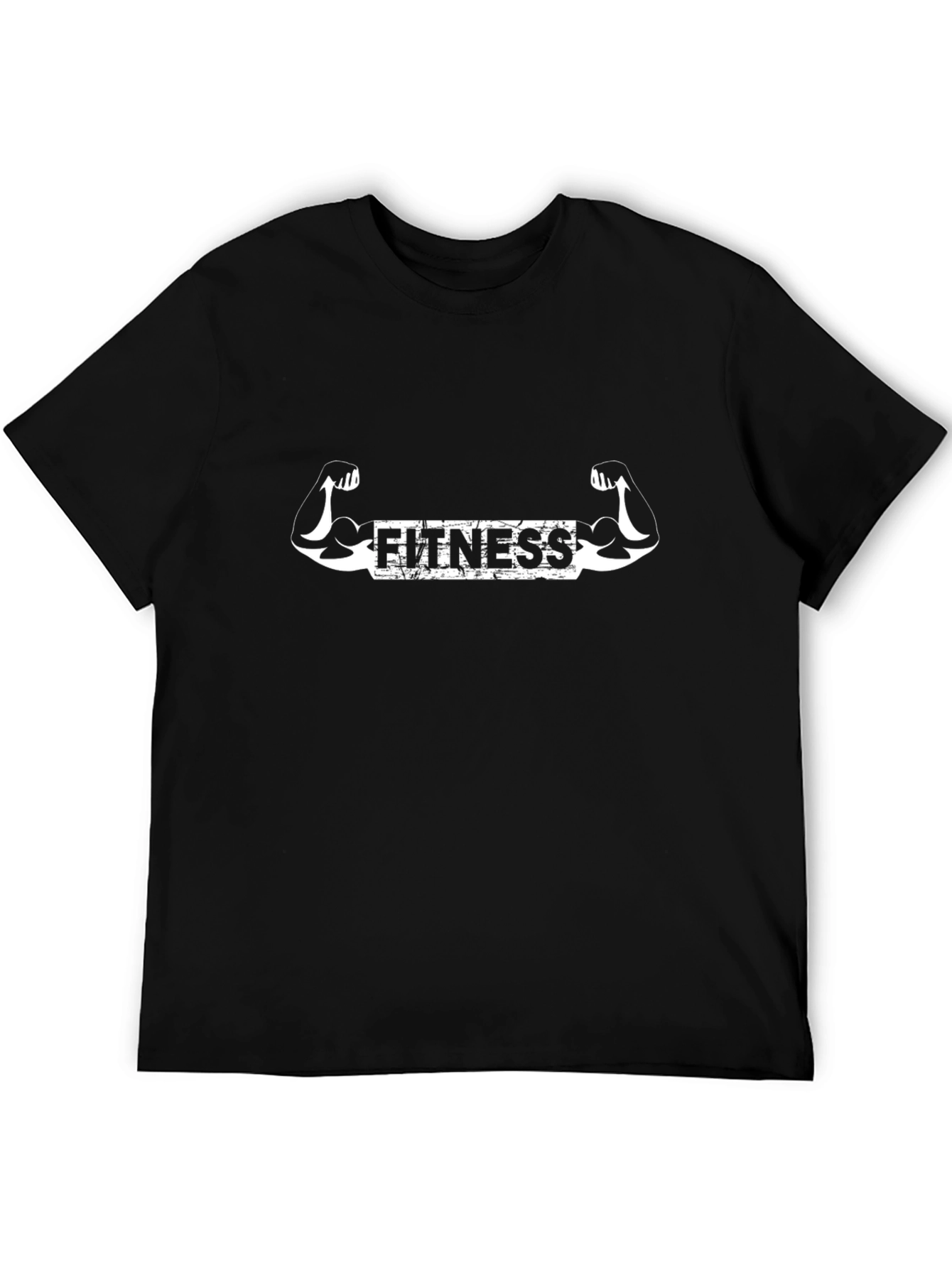 Camiseta Fitness Negra para Hombre - Diseño Musculoso