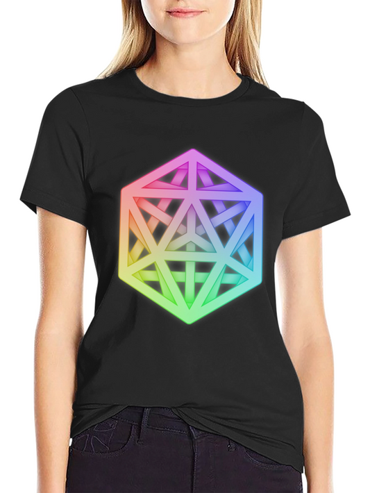 Camiseta Negra con Diseño Geométrico Abstracto