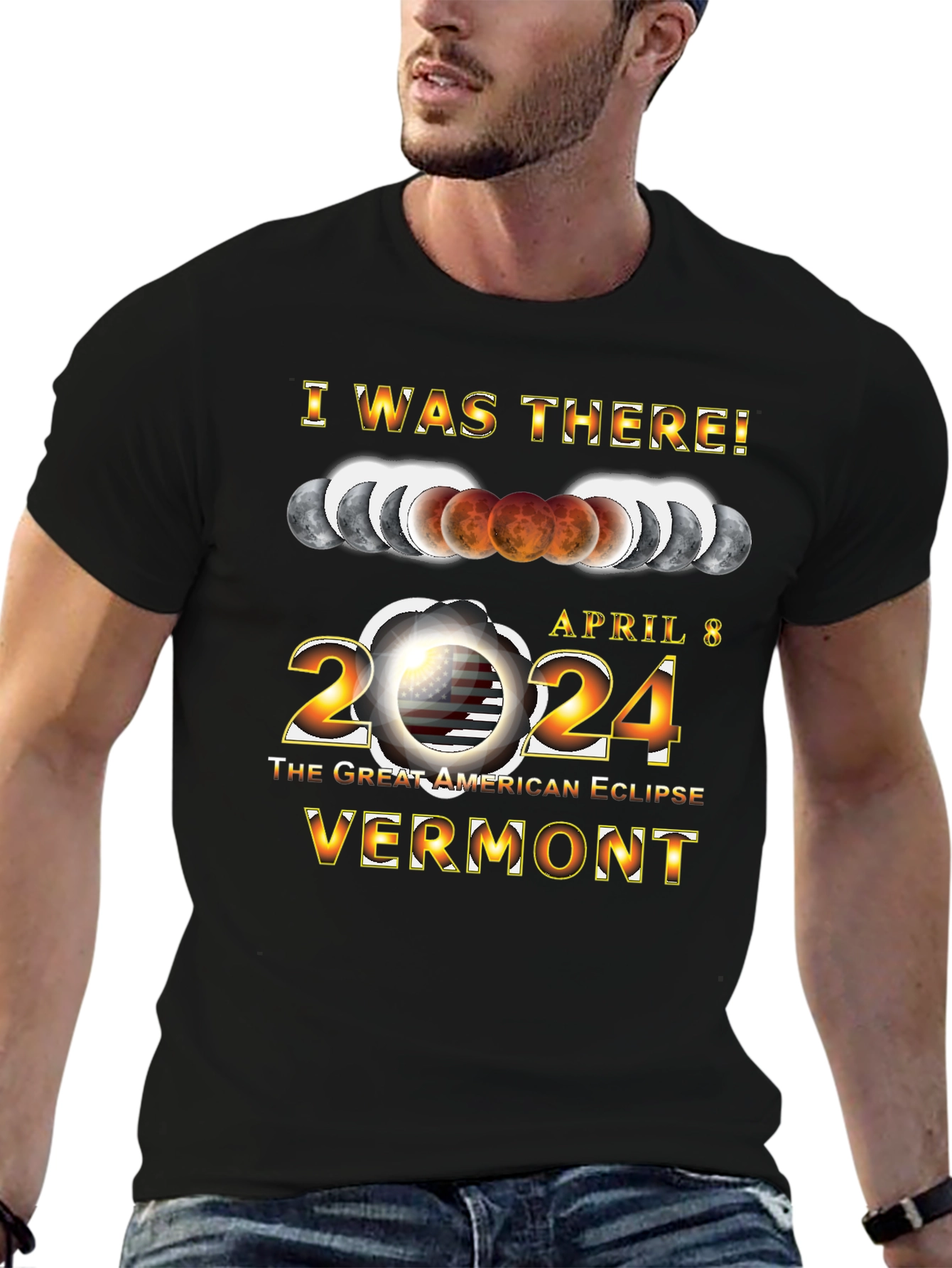 Camiseta Eclipse Solar Vermont 2024 - ¡Yo Estuve Ahí!