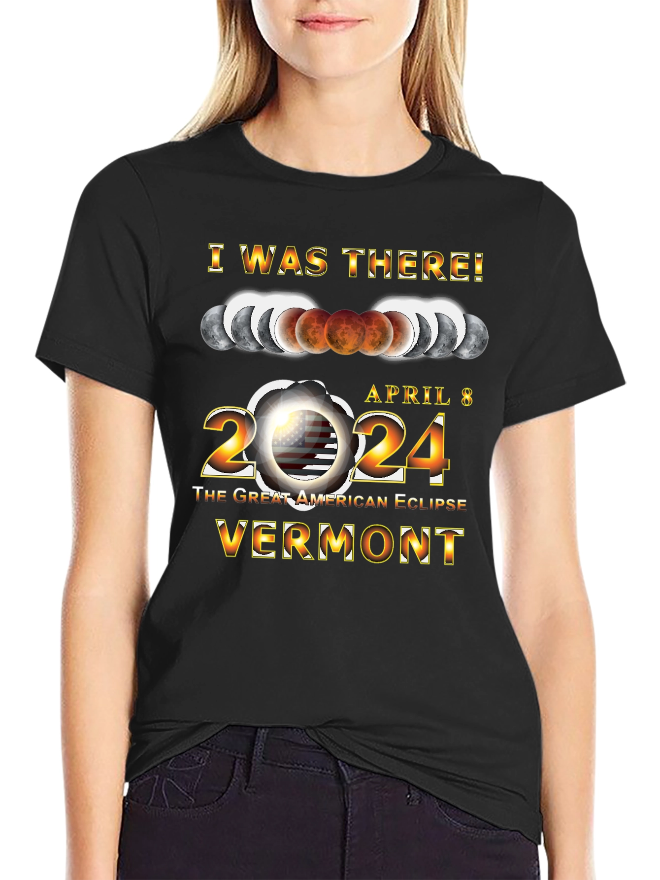 Camiseta Eclipse Solar Vermont 2024 - ¡Yo Estuve Ahí!