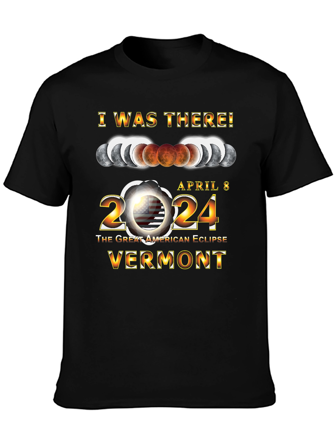 Camiseta Eclipse Solar Vermont 2024 - ¡Yo Estuve Ahí!