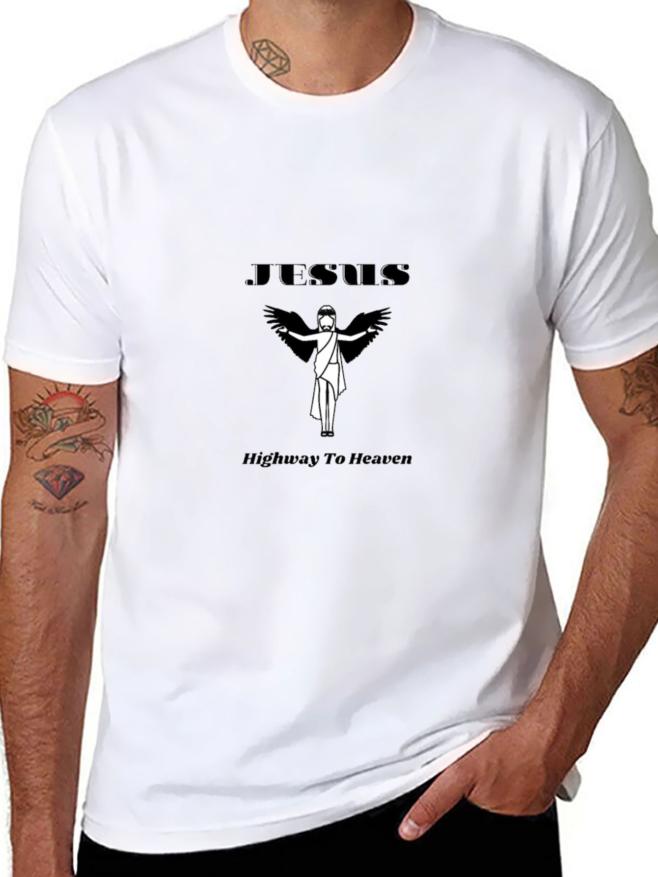 Camiseta Negra Jesús - Camino al Cielo