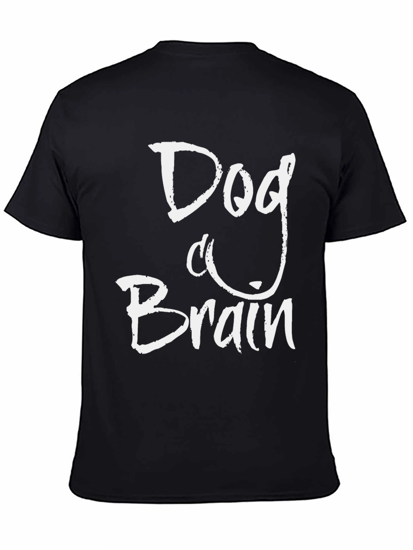 Camiseta Negra Cerebro de Perro Casual