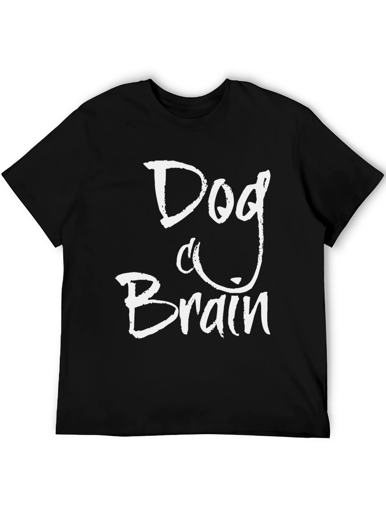 Camiseta Negra Cerebro de Perro Casual