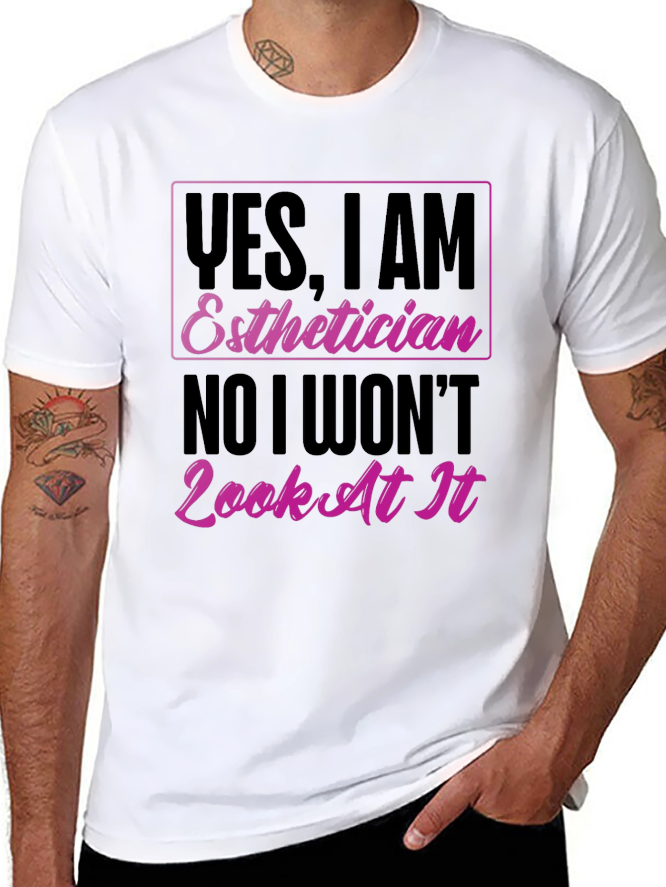 Camiseta Esteticista Divertida - ¡No lo miraré!