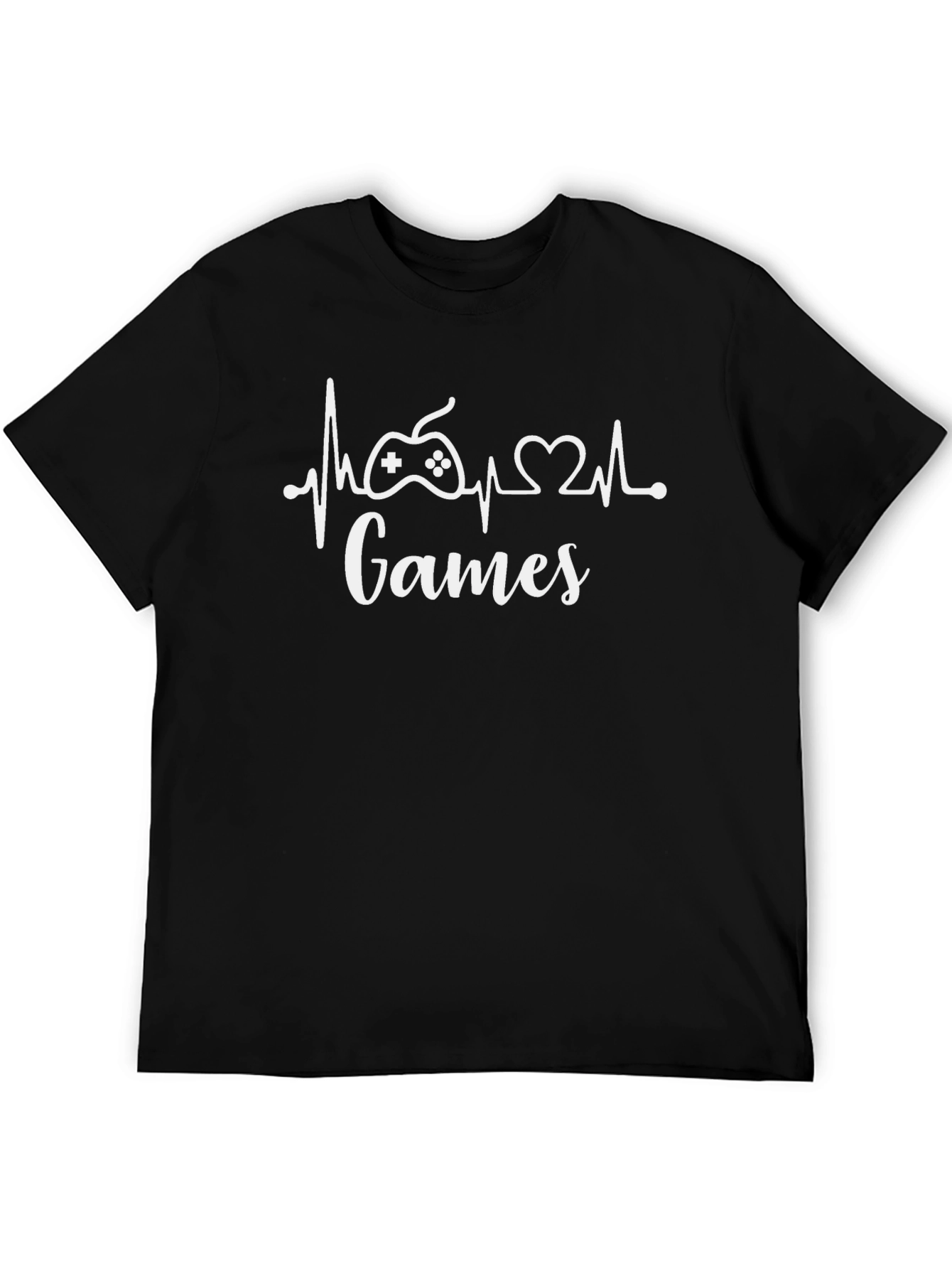 Camiseta Negra Juegos - Ritmo Cardíaco Gamer